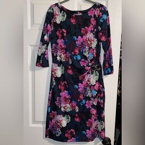 B-slim ny collection tummy flattening/hip smoothing floral dress size medium